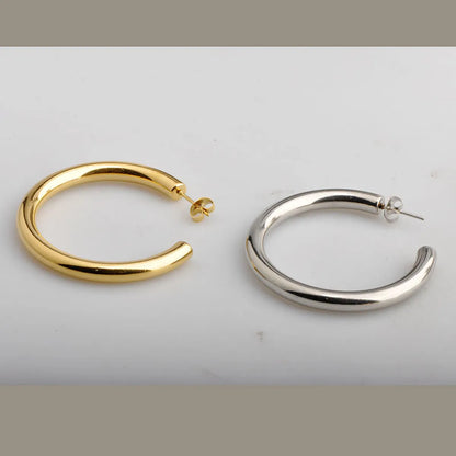 1 Pair Simple Style C Shape Plating Titanium Steel 18k Gold Plated Ear Studs