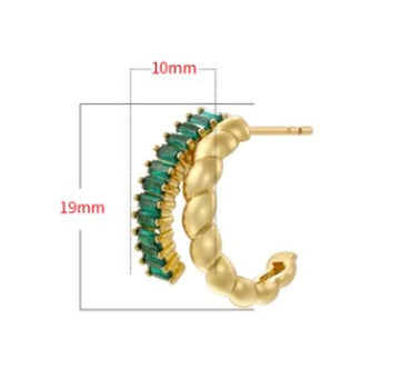 1 Pair Simple Style C Shape Twist Plating Inlay Copper Zircon Ear Studs