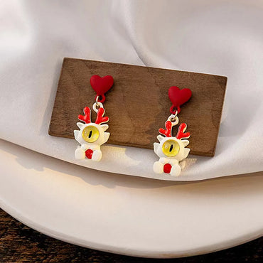 1 Pair Simple Style Cartoon Antlers Opal Drop Earrings