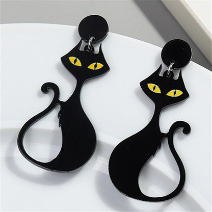 1 Pair Simple Style Cat Printing Arylic Drop Earrings