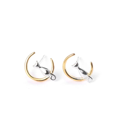 1 Pair Simple Style Cat Sterling Silver Plating Ear Studs