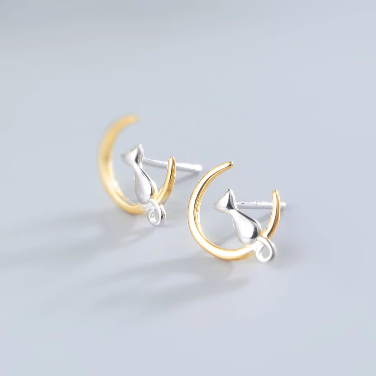 1 Pair Simple Style Cat Sterling Silver Plating Ear Studs