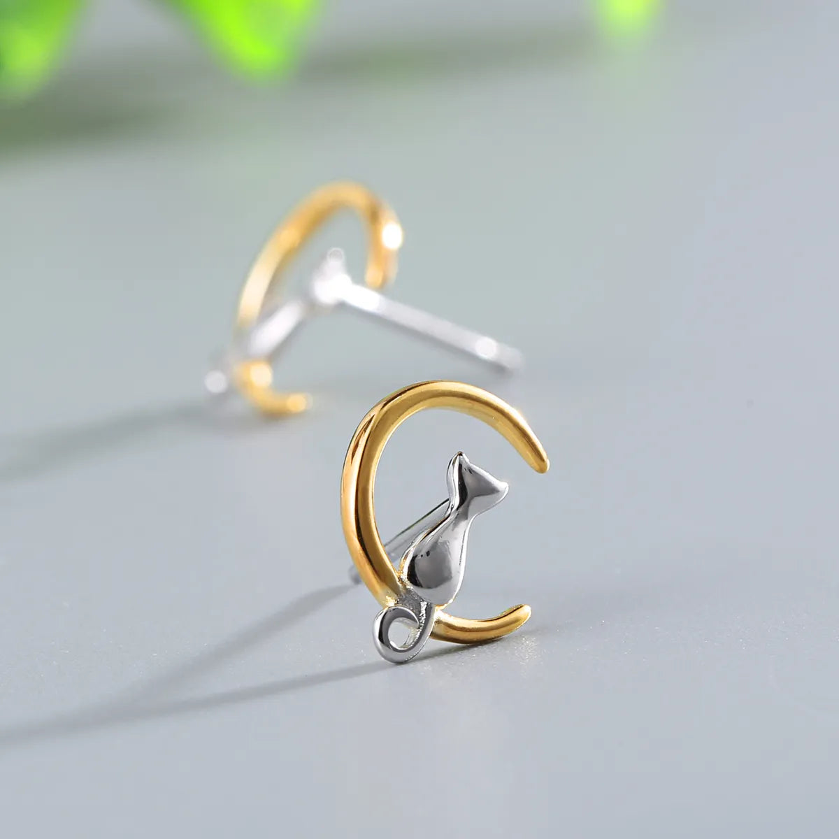 1 Pair Simple Style Cat Sterling Silver Plating Ear Studs