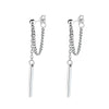 1 Pair Simple Style Chain Rectangle Sterling Silver Drop Earrings