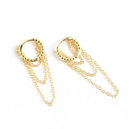 1 Pair Simple Style Chain Sterling Silver Earrings