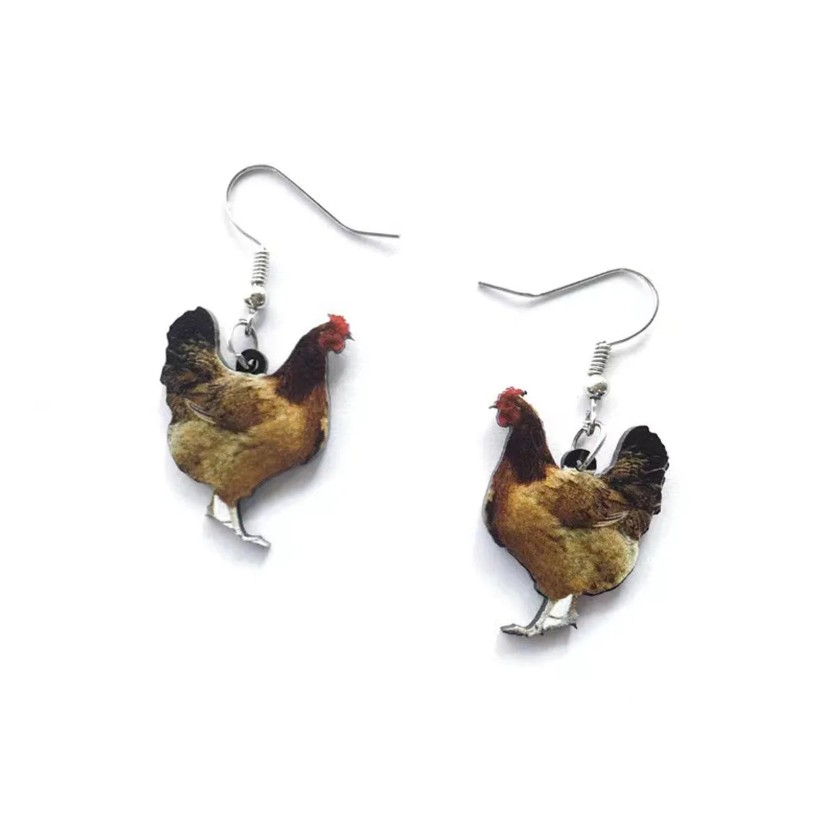 1 Pair Simple Style Chicken Stoving Varnish Arylic Ear Hook