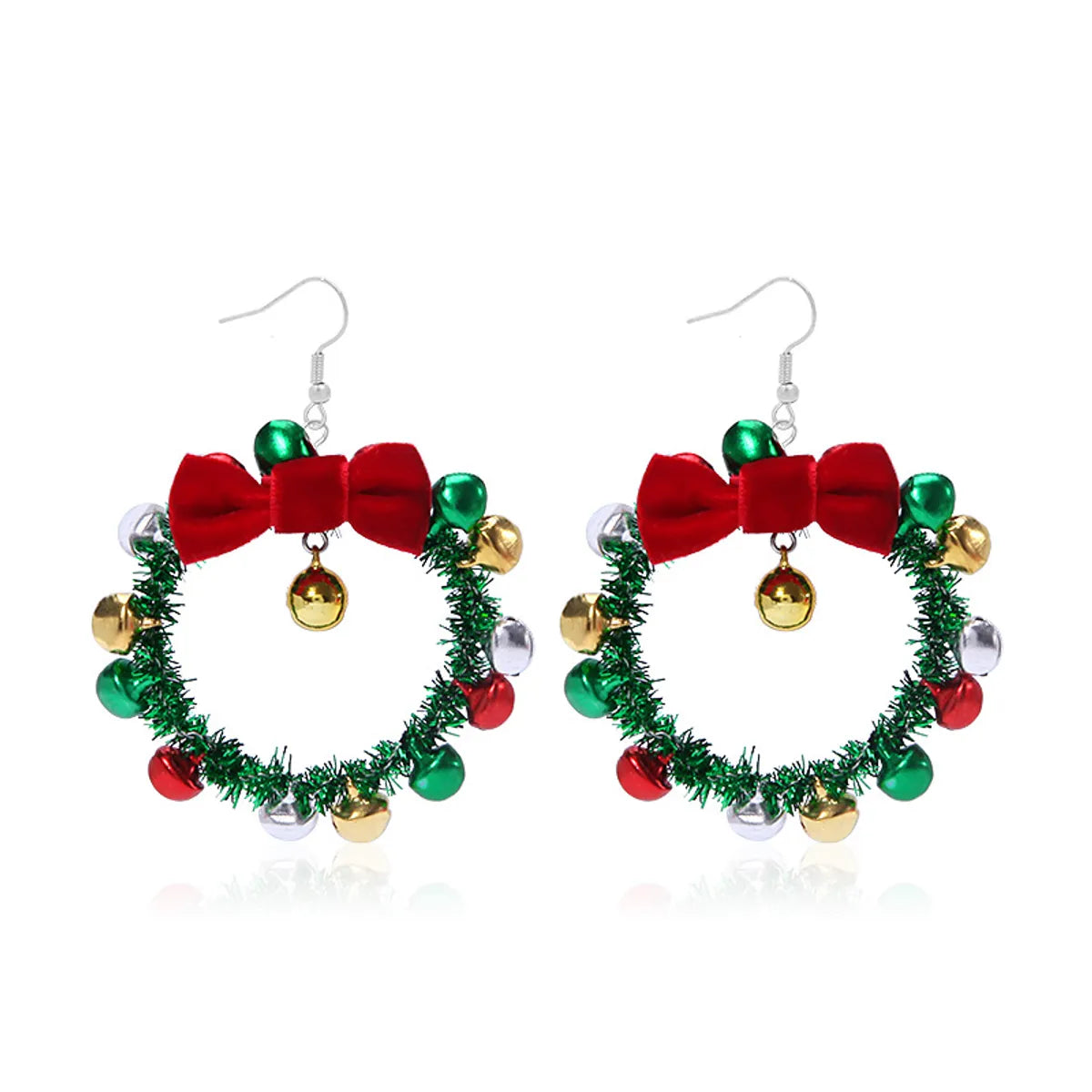 1 Pair Simple Style Christmas Tree Inlay Alloy Zircon Drop Earrings