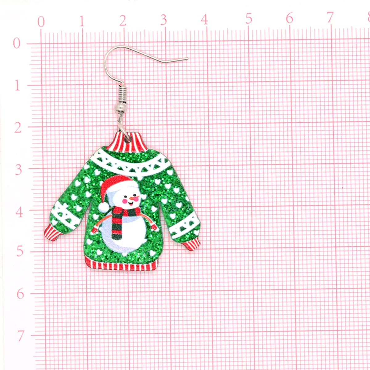 1 Pair Simple Style Christmas Tree Printing Arylic Drop Earrings