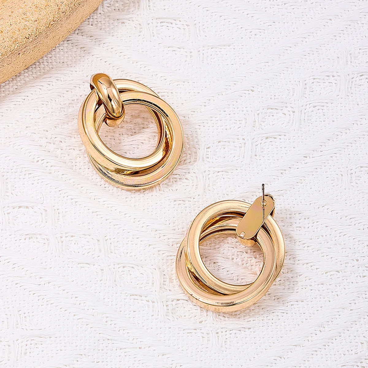 1 Pair Simple Style Circle Alloy Drop Earrings