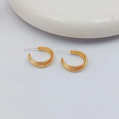 1 Pair Simple Style Circle Flower Plating Iron Ear Studs