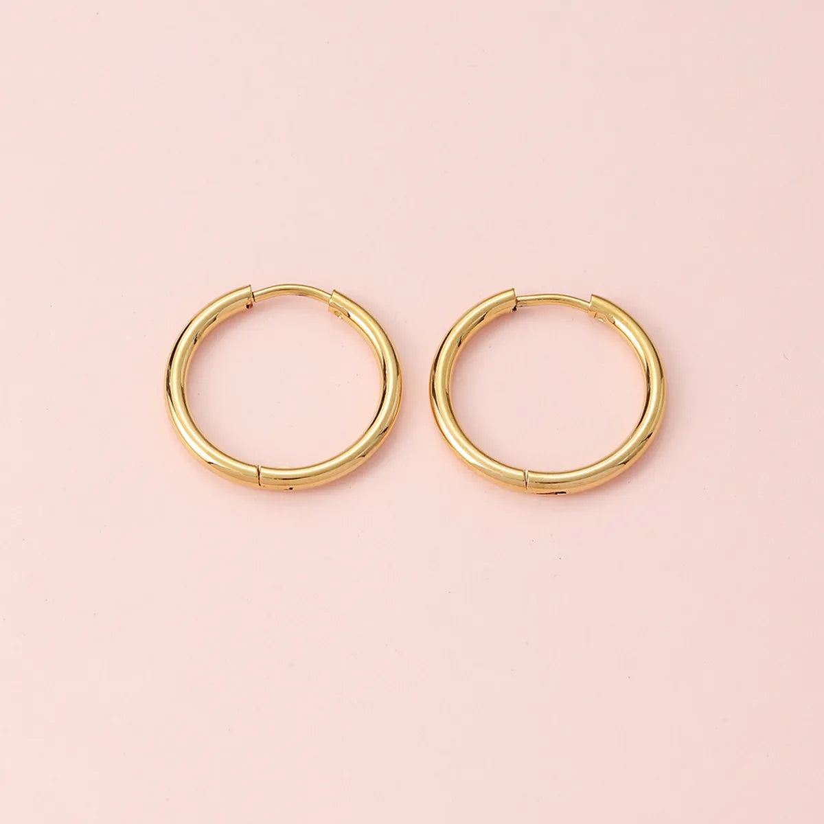 1 Pair Simple Style Circle Metal Gold Plated Women's Hoop Earrings