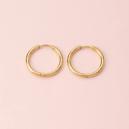 1 Pair Simple Style Circle Metal Gold Plated Women's Hoop Earrings