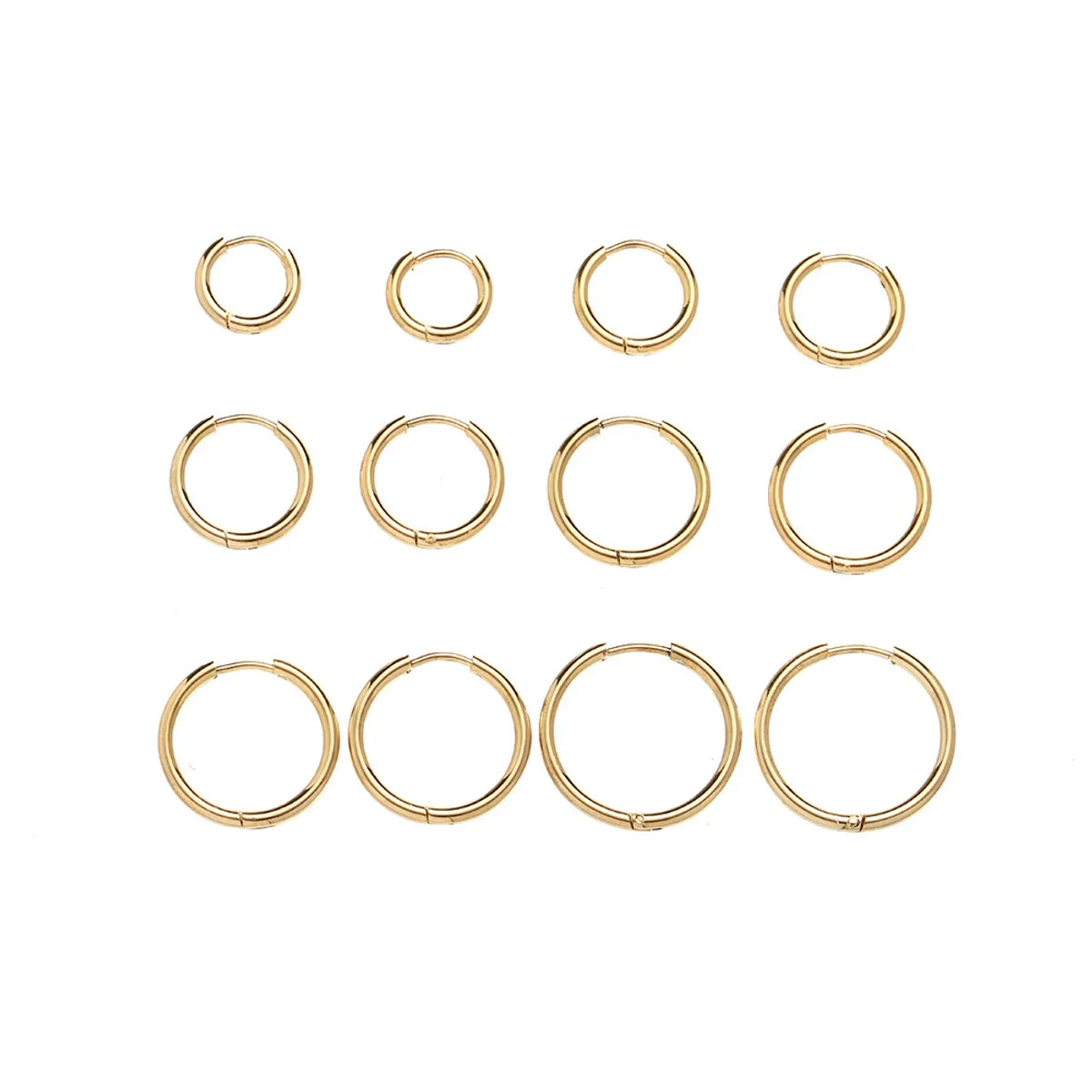 1 Pair Simple Style Circle Metal Gold Plated Women's Hoop Earrings