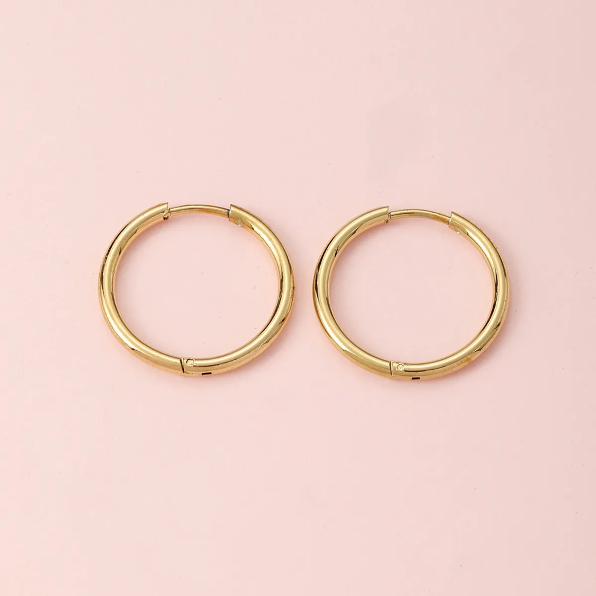 1 Pair Simple Style Circle Metal Gold Plated Women's Hoop Earrings