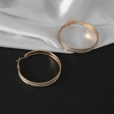 1 Pair Simple Style Circle Plating Alloy 14k Gold Plated Silver Plated Hoop Earrings