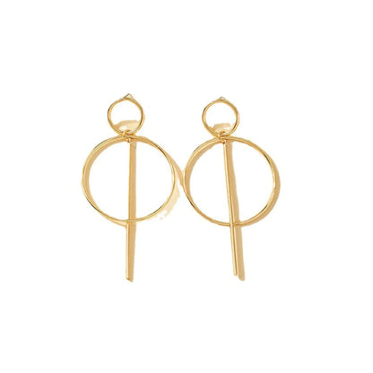 1 Pair Simple Style Circle Plating Alloy Gold Plated Drop Earrings