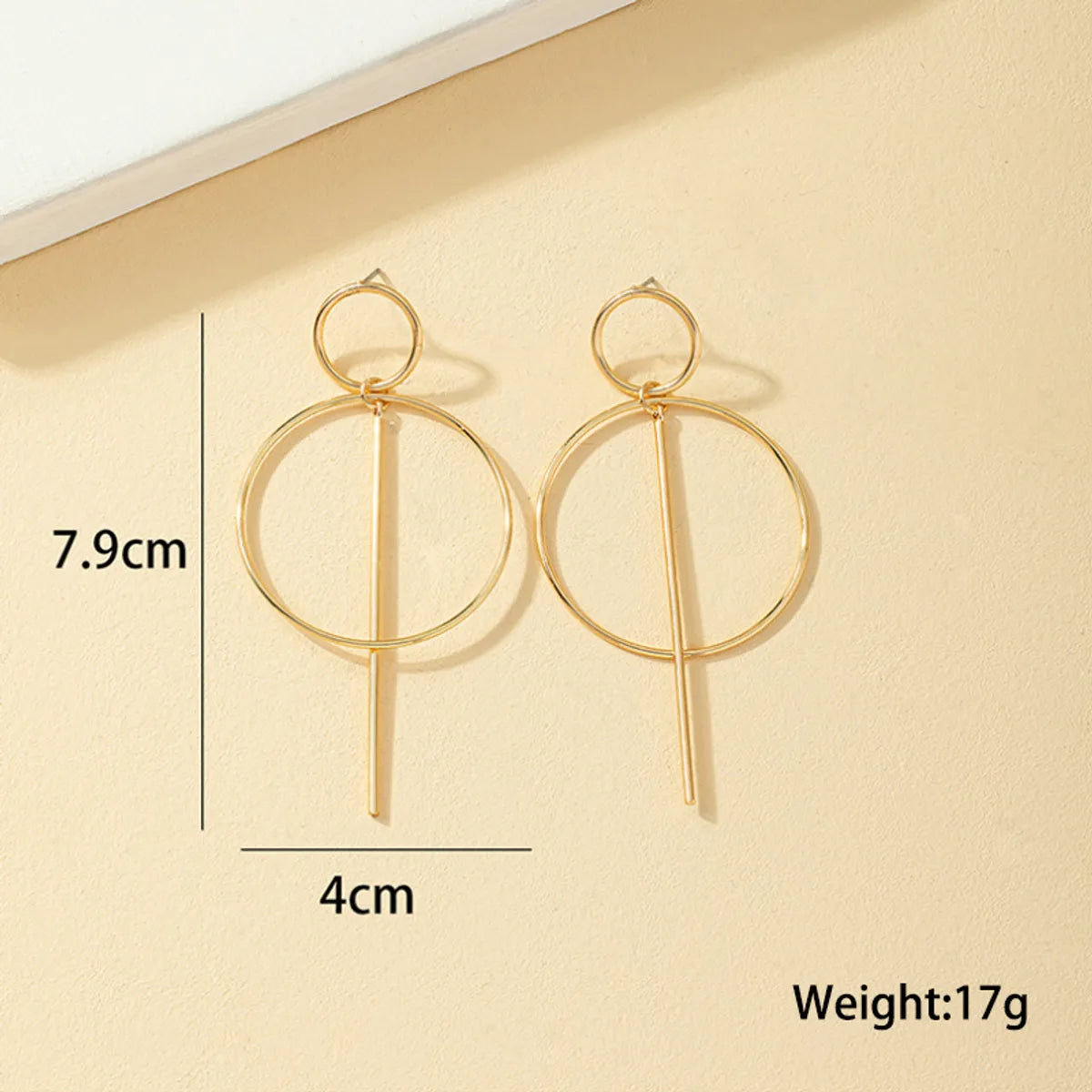 1 Pair Simple Style Circle Plating Alloy Gold Plated Drop Earrings