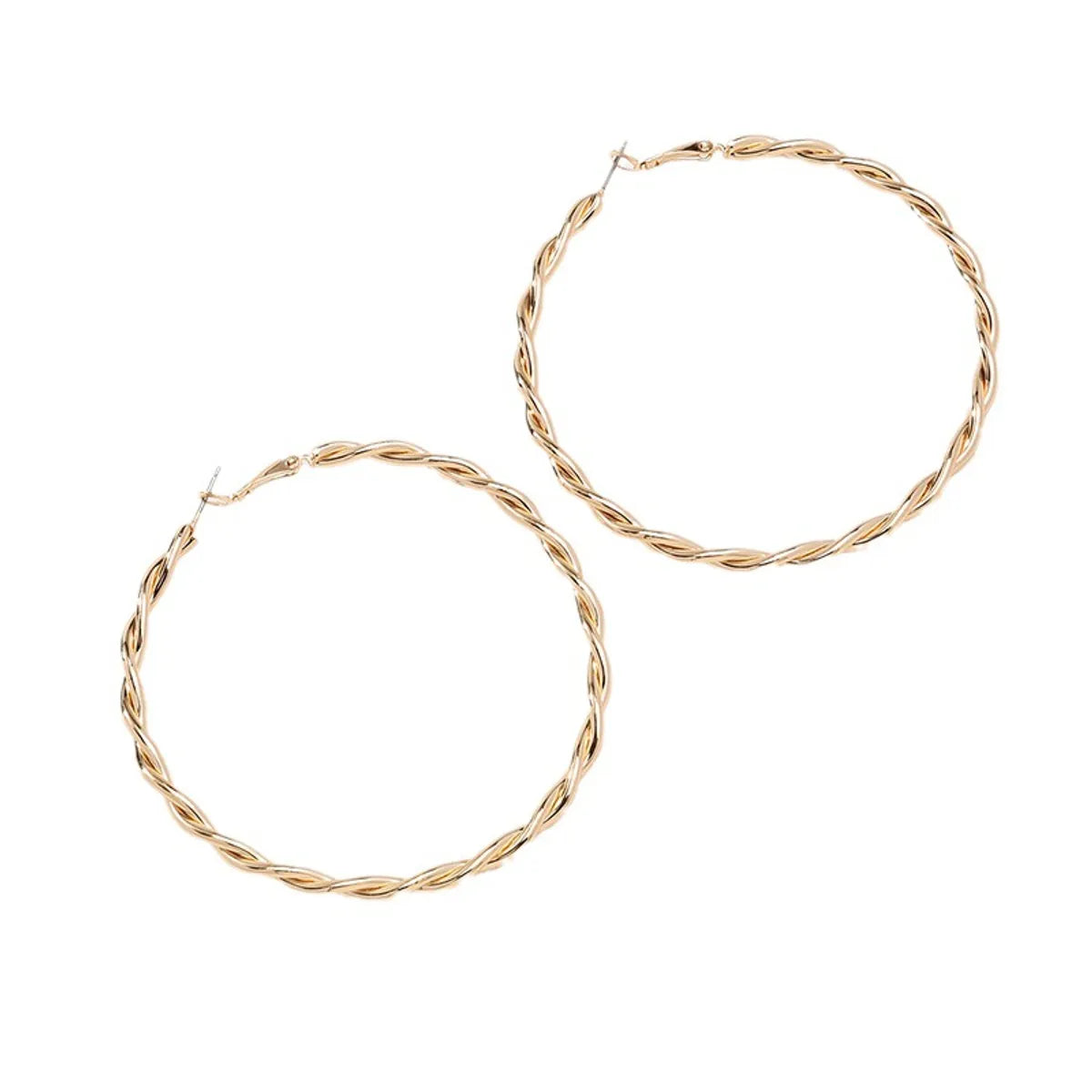 1 Pair Simple Style Circle Plating Alloy Gold Plated Hoop Earrings