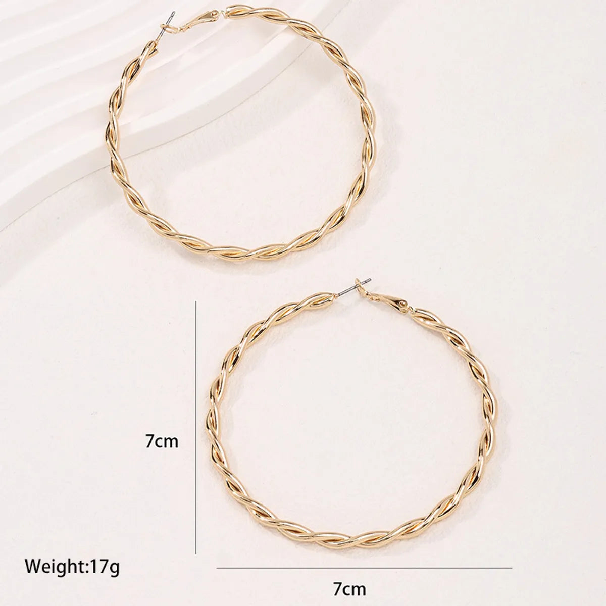 1 Pair Simple Style Circle Plating Alloy Gold Plated Hoop Earrings