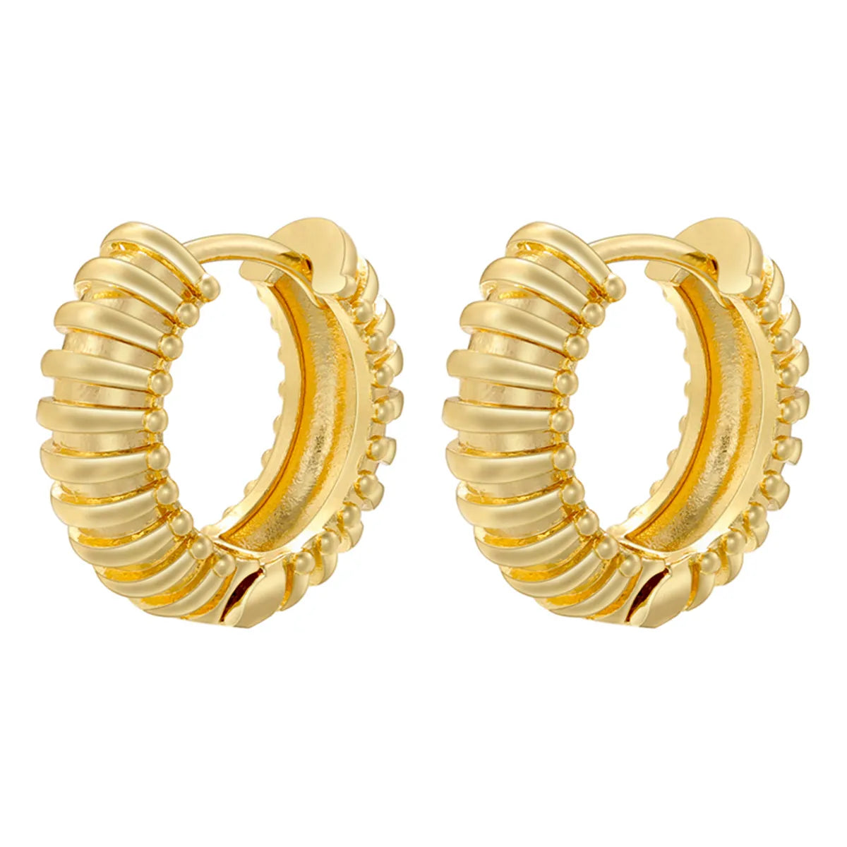 1 Pair Simple Style Circle Plating Copper 18k Gold Plated Earrings