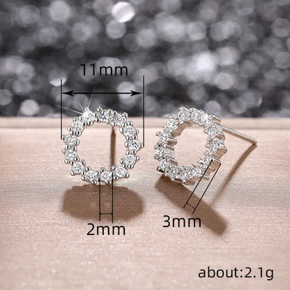 1 Pair Simple Style Circle Plating Inlay Copper Zircon Ear Studs