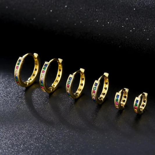 1 Pair Simple Style Circle Plating Inlay Copper Zircon Earrings