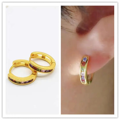 1 Pair Simple Style Circle Plating Inlay Copper Zircon Earrings