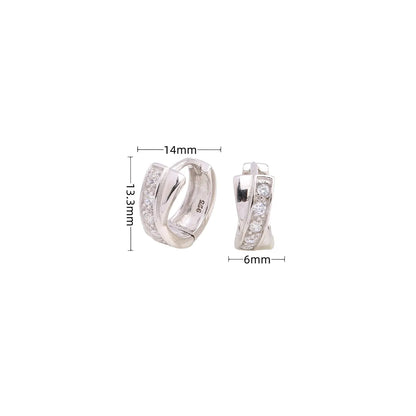 1 Pair Simple Style Circle Plating Inlay Sterling Silver Zircon White Gold Plated Gold Plated Earrings