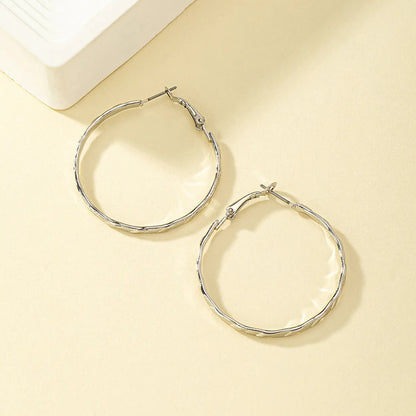 1 Pair Simple Style Circle Plating Metal Gold Plated Hoop Earrings