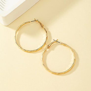 1 Pair Simple Style Circle Plating Metal Gold Plated Hoop Earrings