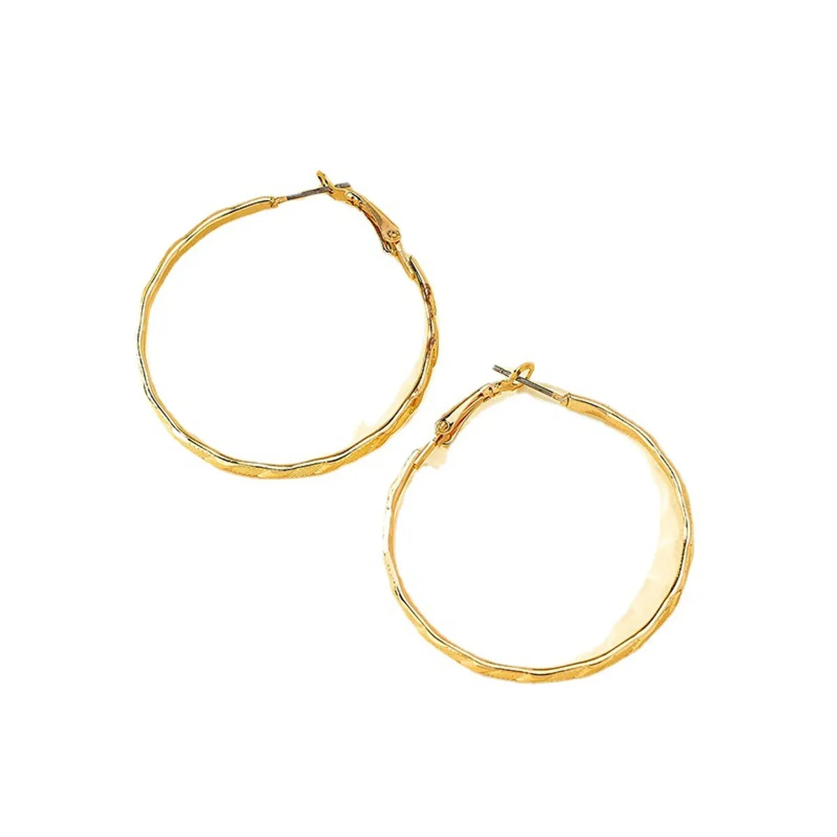 1 Pair Simple Style Circle Plating Metal Gold Plated Hoop Earrings