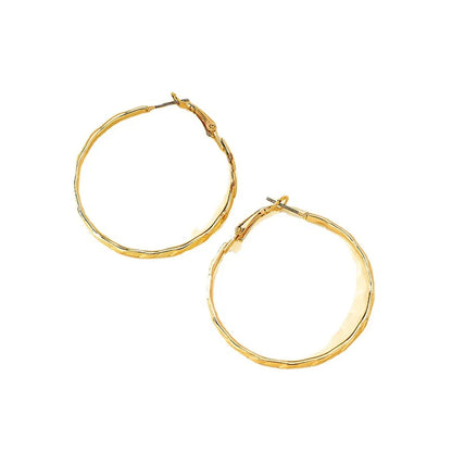 1 Pair Simple Style Circle Plating Metal Gold Plated Hoop Earrings