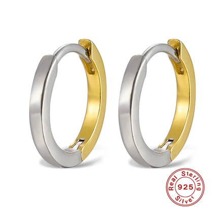 1 Pair Simple Style Circle Plating Sterling Silver 18K Gold Plated White Gold Plated Earrings