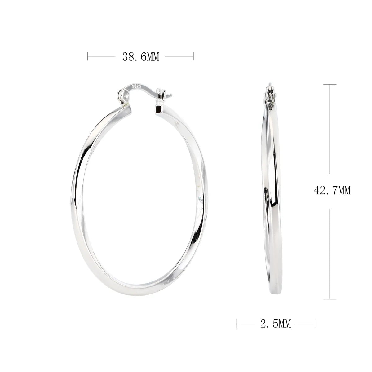 1 Pair Simple Style Circle Plating Sterling Silver Earrings