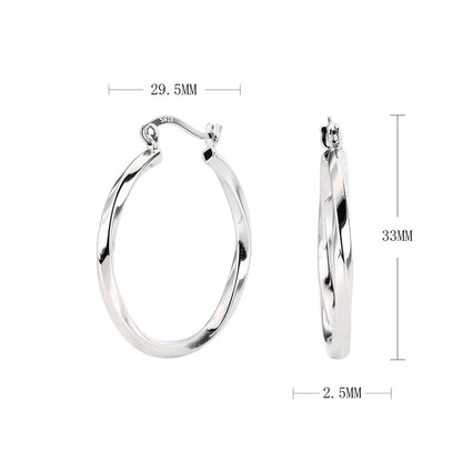 1 Pair Simple Style Circle Plating Sterling Silver Earrings