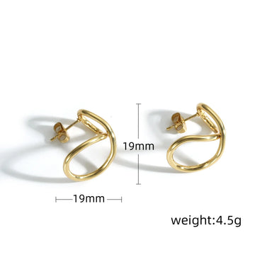 1 Pair Simple Style Circle Round Asymmetrical 304 Stainless Steel 18K Gold Plated Ear Studs