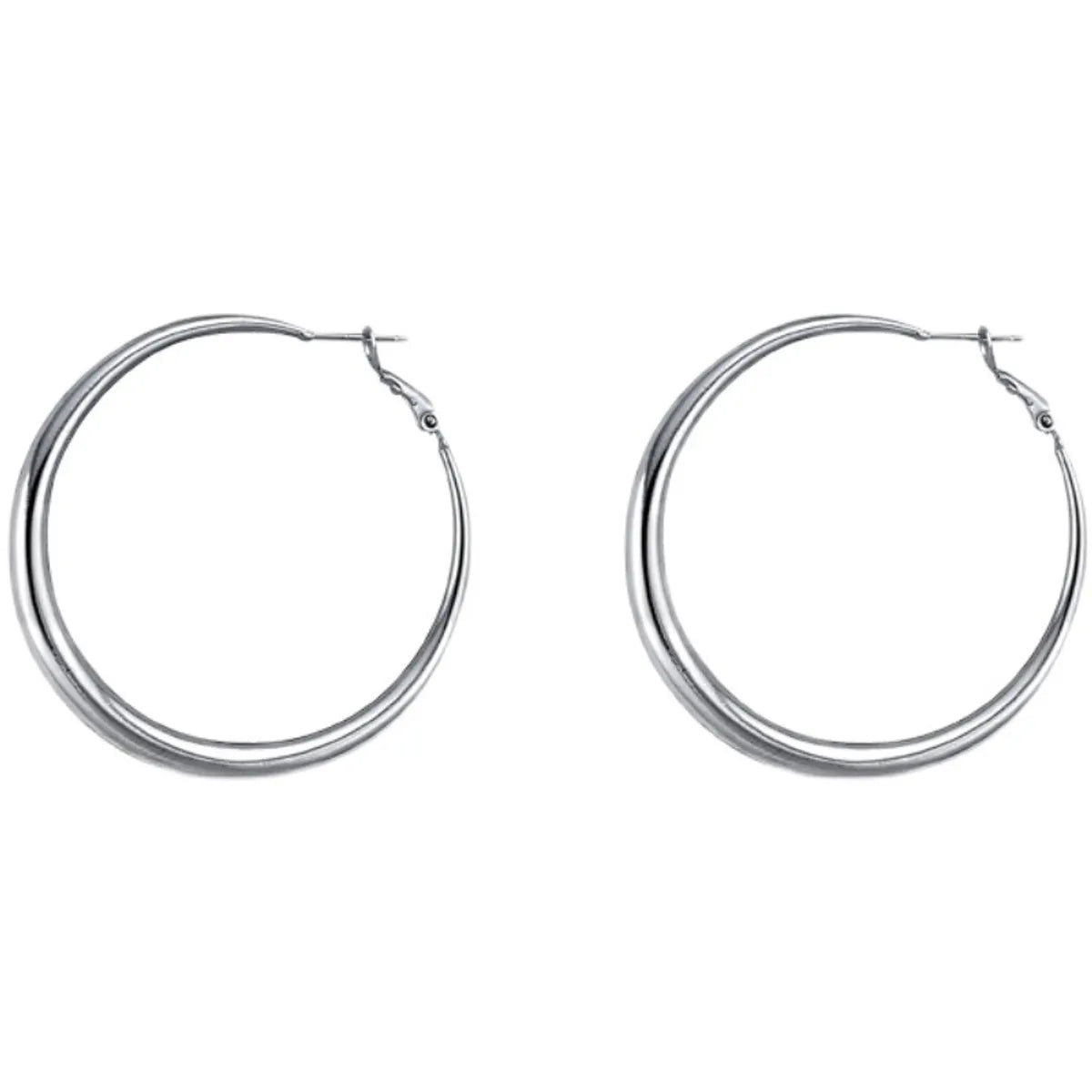 1 Pair Simple Style Circle Spray Paint Metal Earrings