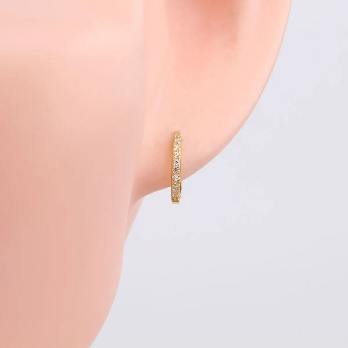 1 Pair Simple Style Circle Sterling Silver Inlay Zircon White Gold Plated Gold Plated Earrings