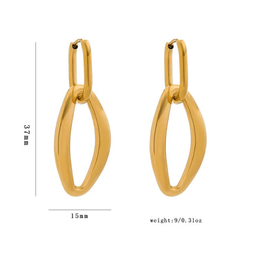 1 Pair Simple Style Classic Style Abstract Plating Stainless Steel 18K Gold Plated Drop Earrings