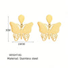 1 Pair Simple Style Classic Style Animal Flower Butterfly Plating Carving 304 Stainless Steel 18K Gold Plated Drop Earrings