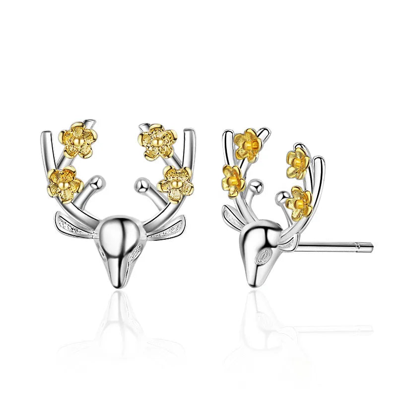 1 Pair Simple Style Classic Style Antlers Plating Copper Gold Plated Ear Studs