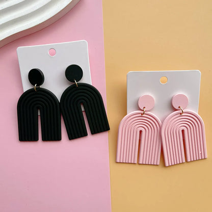 1 Pair Simple Style Classic Style Artistic U Shape Geometric Arylic Drop Earrings