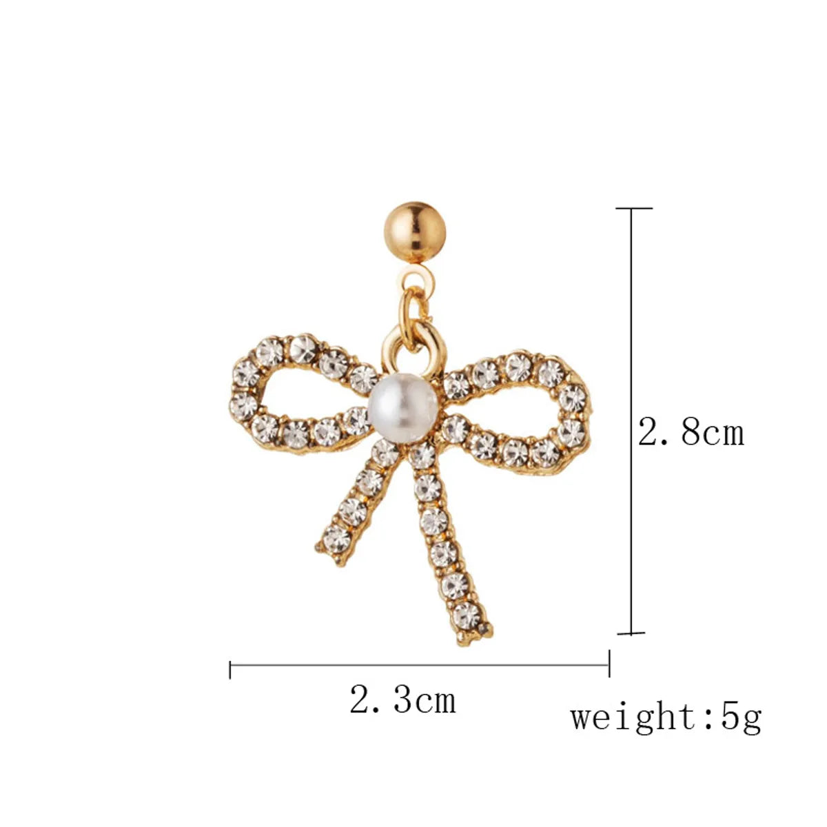 1 Pair Simple Style Classic Style Bow Knot Plating Inlay Alloy Rhinestones Gold Plated Silver Plated Drop Earrings