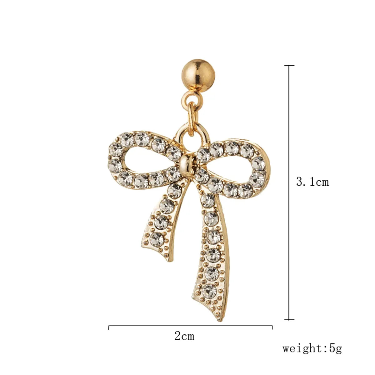 1 Pair Simple Style Classic Style Bow Knot Plating Inlay Alloy Rhinestones Gold Plated Silver Plated Drop Earrings