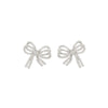 1 Pair Simple Style Classic Style Bow Knot Plating Inlay Sterling Silver Zircon 14K Gold Plated Ear Studs