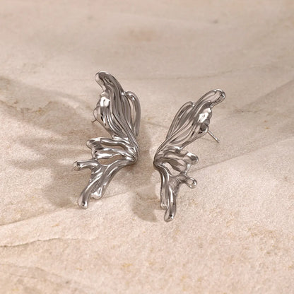 1 Pair Simple Style Classic Style Butterfly 304 Stainless Steel Ear Studs