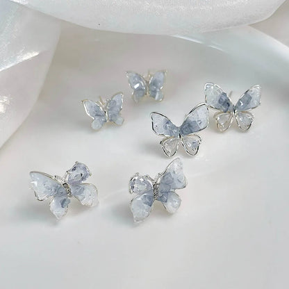 1 Pair Simple Style Classic Style Butterfly Inlay Alloy Diamond In The Debris Ear Studs