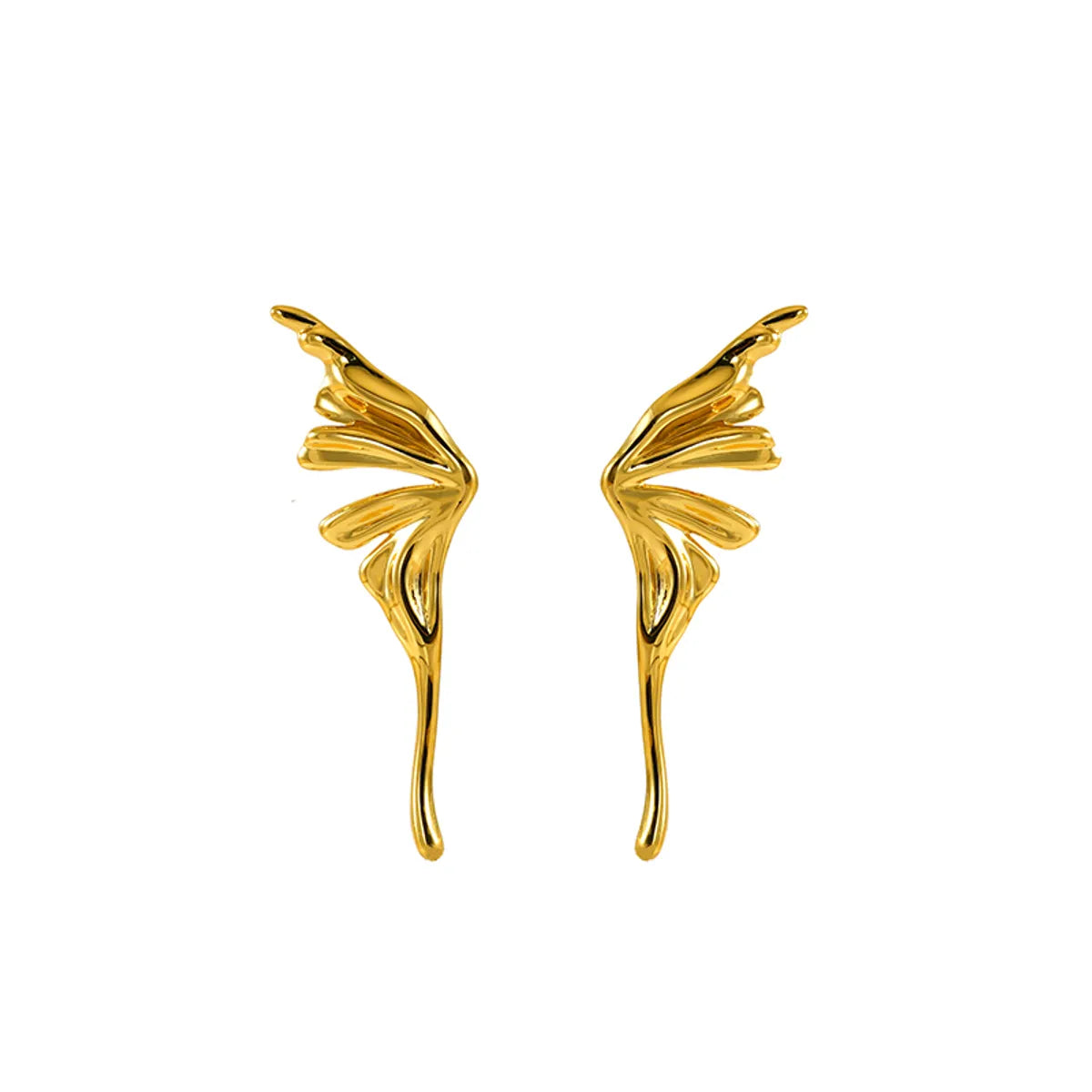 1 Pair Simple Style Classic Style Butterfly Plating 304 Stainless Steel 18K Gold Plated Ear Studs