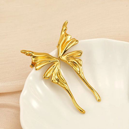 1 Pair Simple Style Classic Style Butterfly Plating 304 Stainless Steel 18K Gold Plated Ear Studs