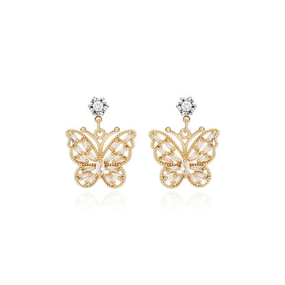 1 Pair Simple Style Classic Style Butterfly Plating Copper K Gold Plated Ear Studs